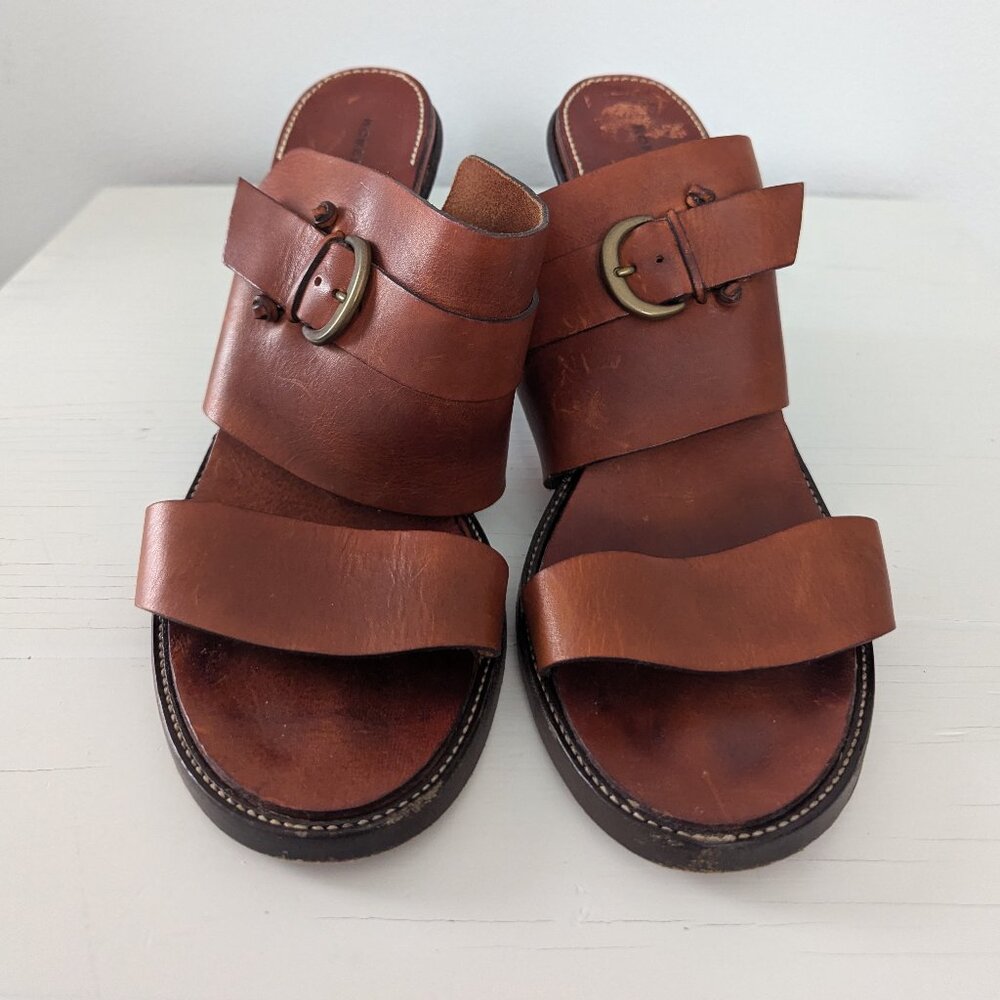 Authentic Robert Clergerie Paris 4" Heel Leather Sandals, 10